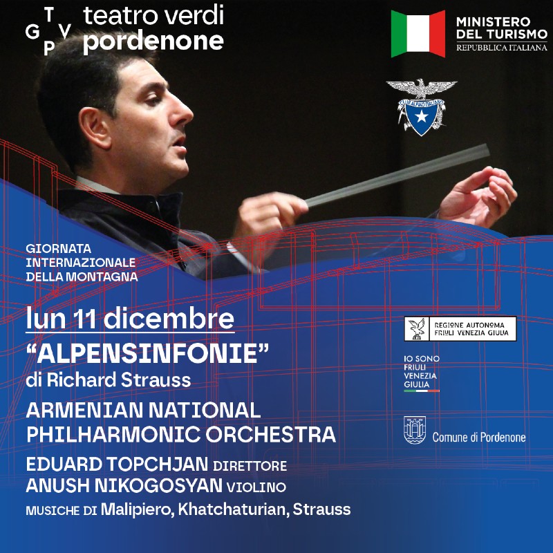 Oggi, 11 dicembre, concerto in esclusiva assoluta per l’Italia, con l’Armenian Philharmonic Orchestra