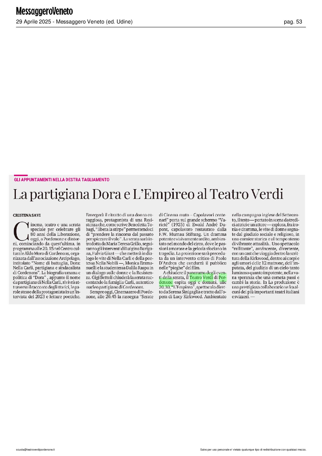 Rassegna stampa all’8 maggio 2025