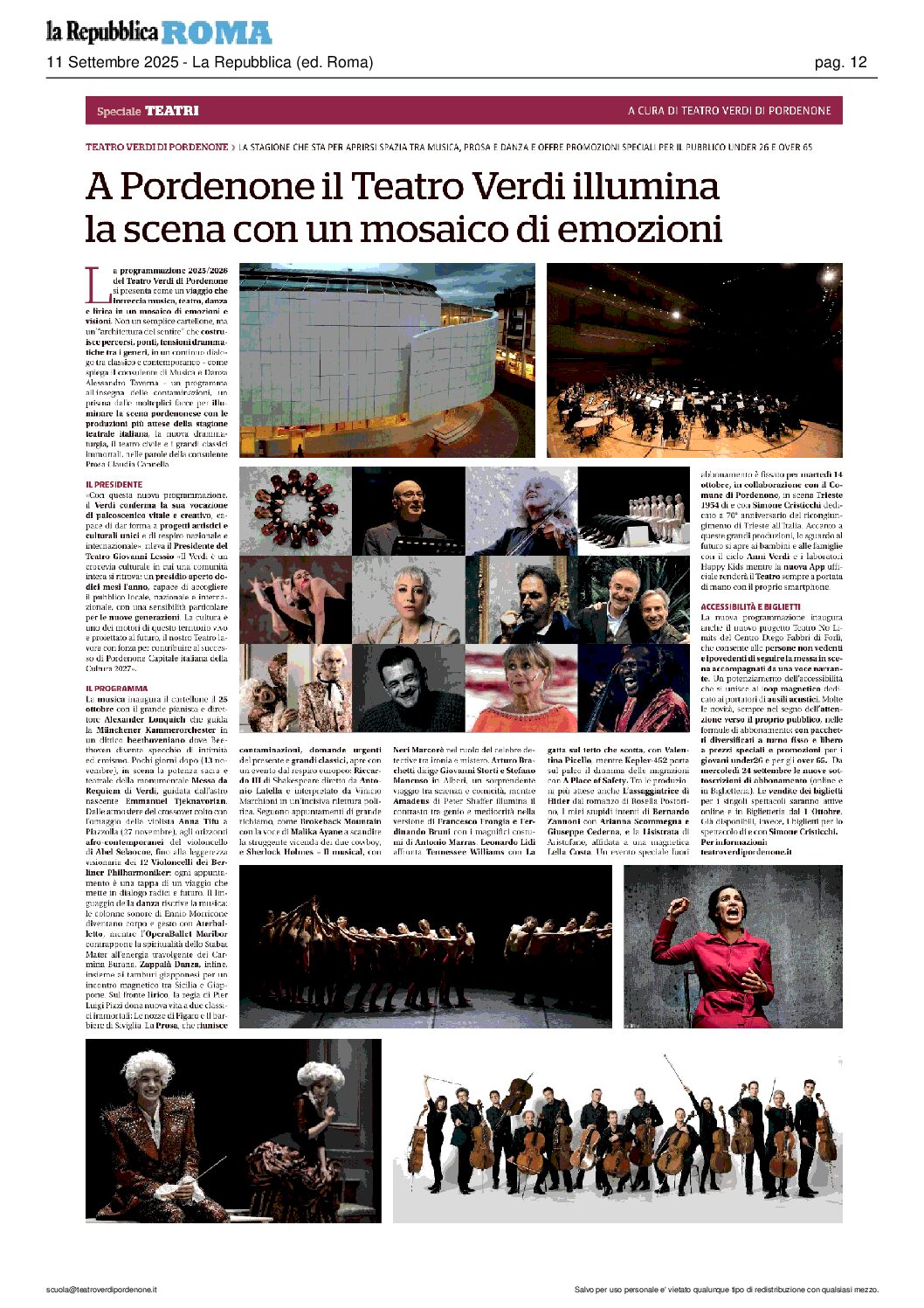 Rassegna stampa al 26 settembre 2025