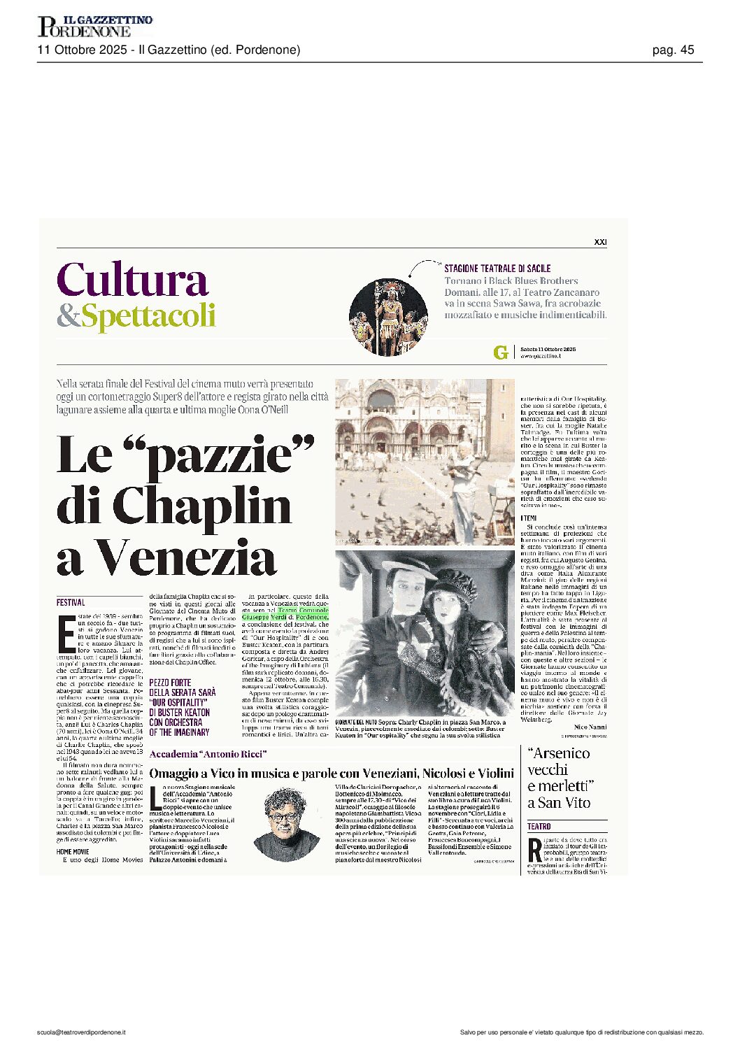 Rassegna stampa al 22 ottobre 2025