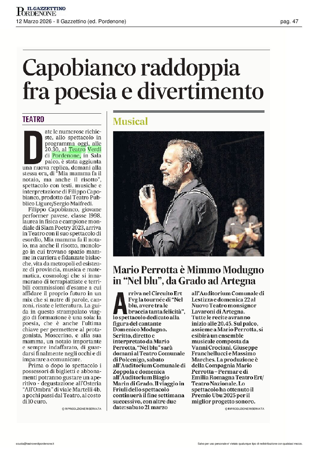 Rassegna stampa al 23 marzo 2026