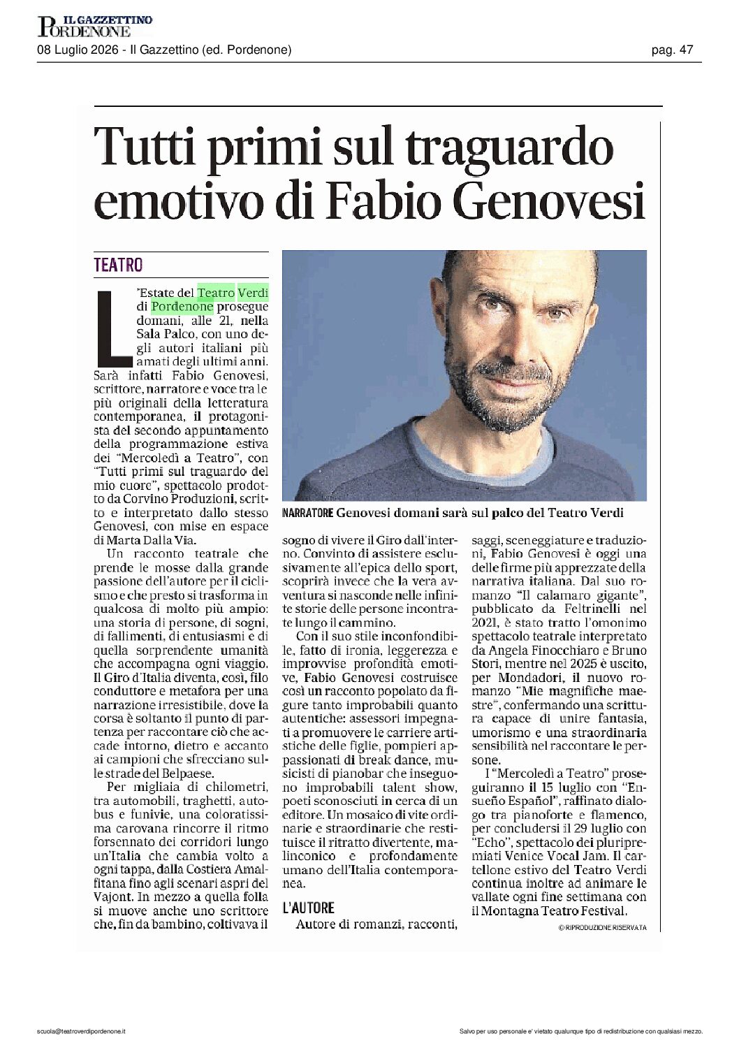 Rassegna stampa al 23 luglio 2026