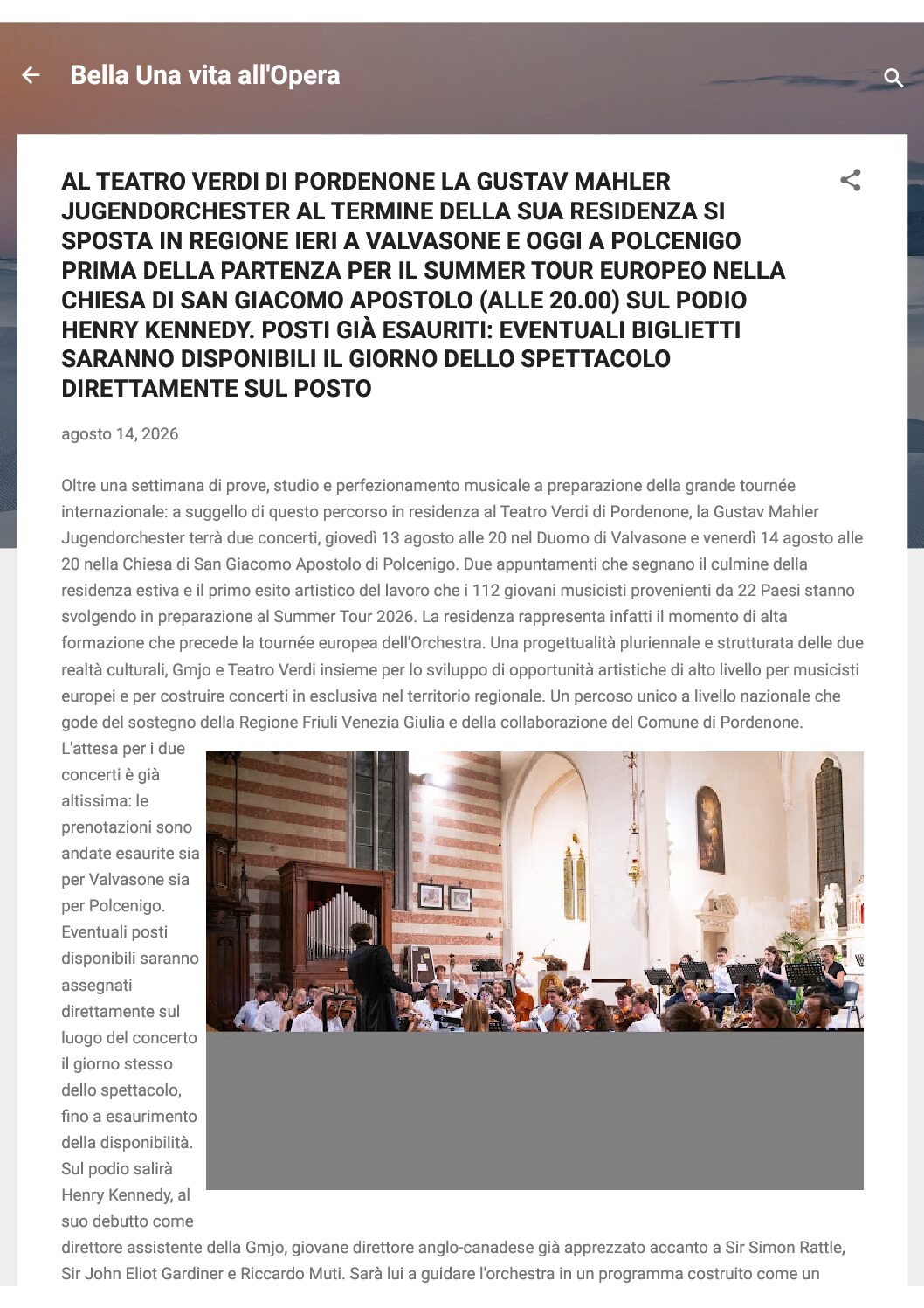 Rassegna stampa al 1. settembre 2026